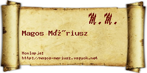 Magos Máriusz névjegykártya